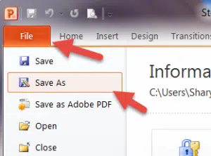 2. Save as