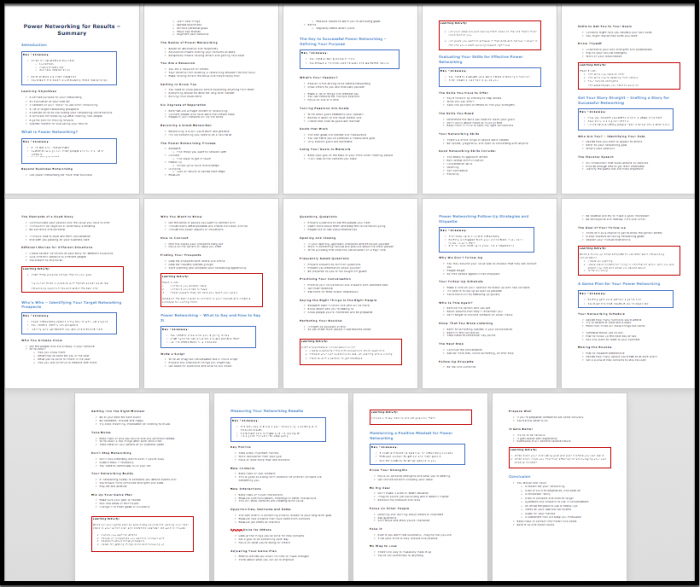 Power Networking for Results - Participant Materials 11 PowerNetworking summary