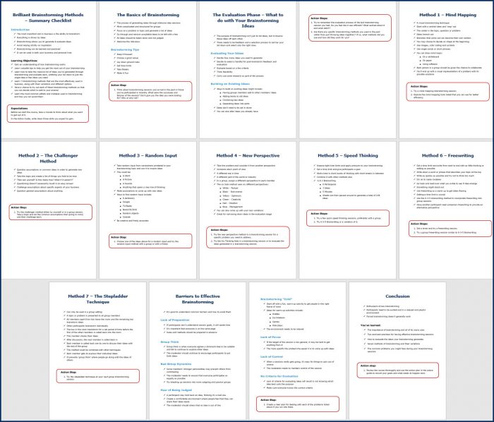 Brilliant Brainstorming Methods 4 Brilliant Brainstorming Methods - Cheat Sheet