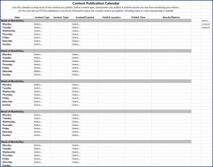 Strategic Content Curation 6 Strategic Content Curation - PublicationCalendar