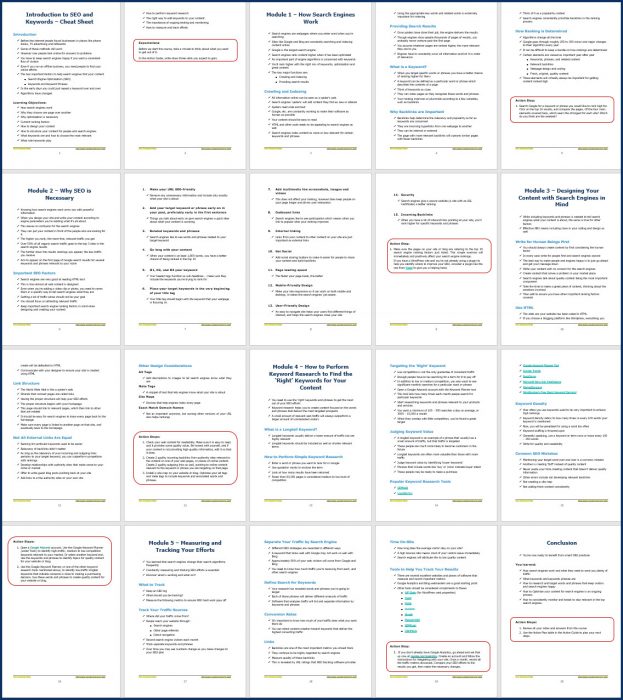 Introduction to SEO and Keywords 5 SEOBasics - Cheat Sheet