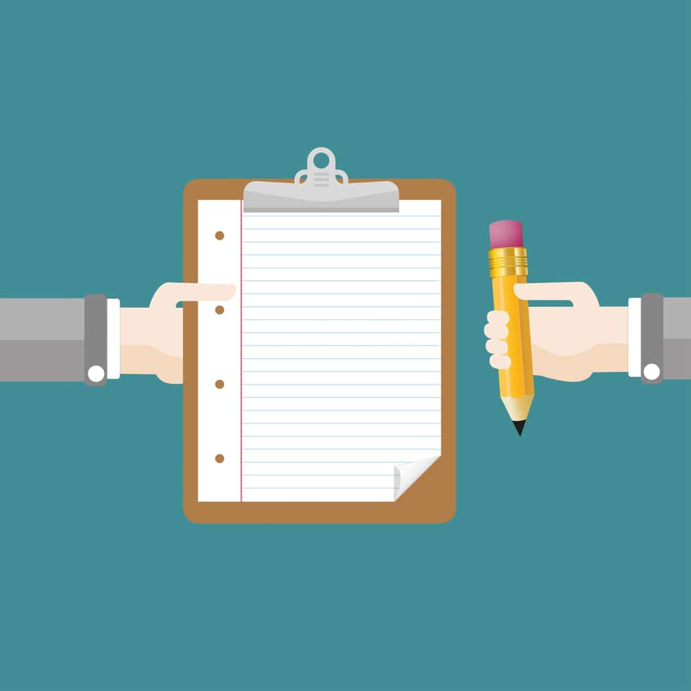 Hands Clipboard Pencil Flat Design Depositphotos 72586549 m 2015