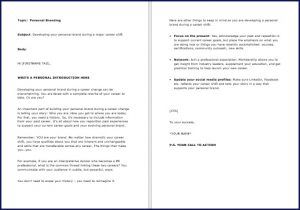 10 Done-for-You Emails: Personal Branding 3 Developing your personal brand during a major career shift
