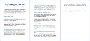 10 Done-for-You Blog Posts & Emails: Working Remotely 6 6 Ways to Manage Your Time When Working Remotely