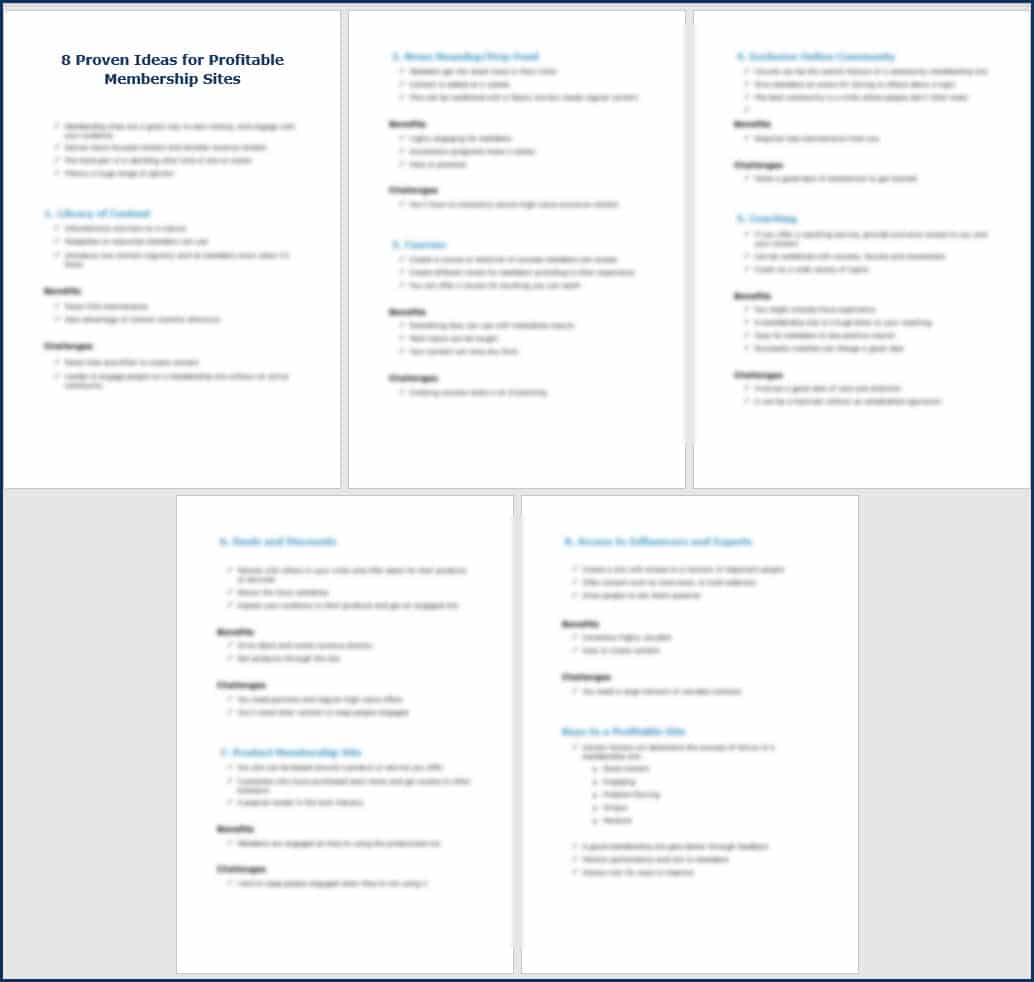 8 Proven Ideas for Profitable Membership Sites 4 How to Create a Membership Site - OptIn CheatSheet