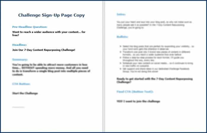 7-Day Content Repurposing Challenge 30 ContentRepurposing ChallengeSignUpCopy