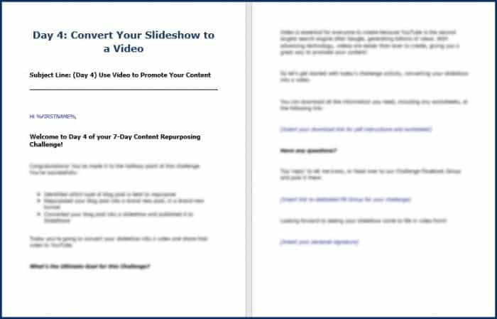 7-Day Content Repurposing Challenge 11 ContentRepurposing DailyEmails4