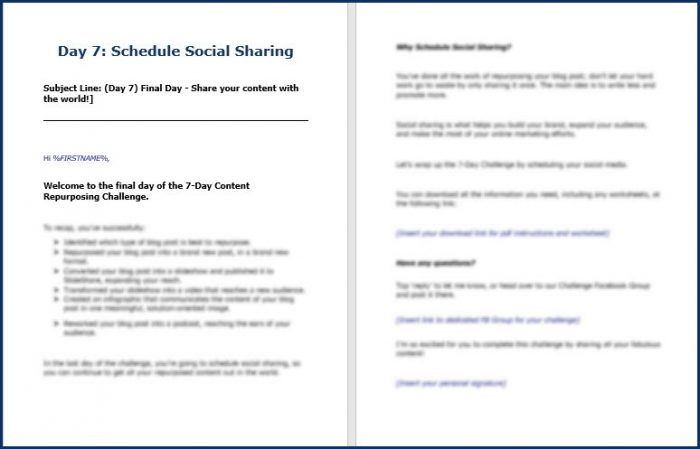 7-Day Content Repurposing Challenge 20 ContentRepurposing DailyEmails7
