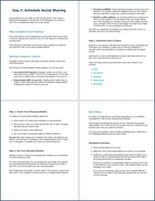 7-Day Content Repurposing Challenge 21 ContentRepurposing DailyInstructions7