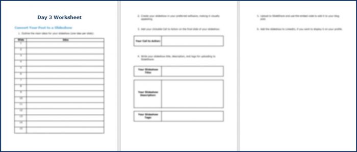 7-Day Content Repurposing Challenge 10 ContentRepurposing DailyWorksheets3