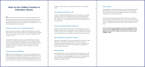 10 Done-for-You Blog Posts & Emails: Get More Clients 5 How to Use Online Forums to Find New Clients