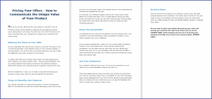 10 Done-for-You Blog Posts & Emails: Pricing Your Offers 6 Pricing Your Offers - How to Communicate the Unique Value of Your Product