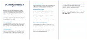 10 Done-for-You Blog Posts & Emails: Sales Objections 6 The Power of Testimonials in Overcoming Sales Objections