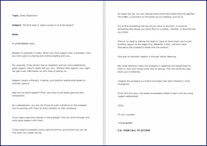 10 Done-for-You Blog Posts & Emails: Sales Objections 7 The first step in sales success is to build rapport