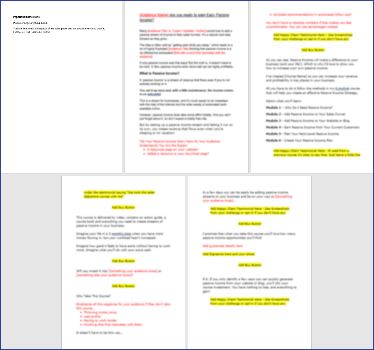 EasyPassive Income Upgrade Pack - Sales Page Copy EasyPassive Income Upgrade Pack Sales Page Copy
