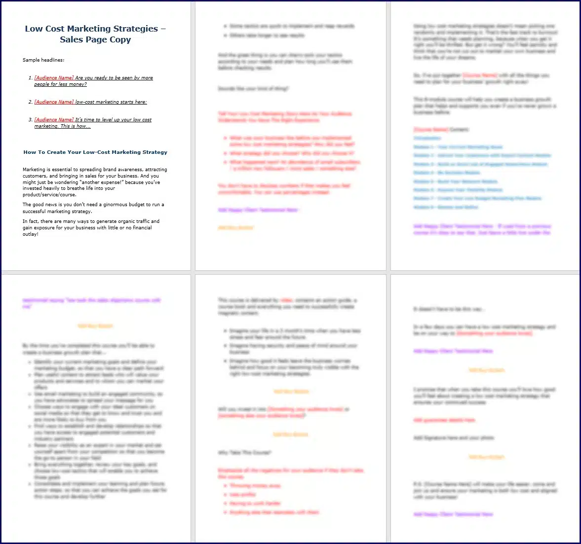LowCostMktgUpgrade_SalesCopy LowCostMktgUpgrade SalesCopy