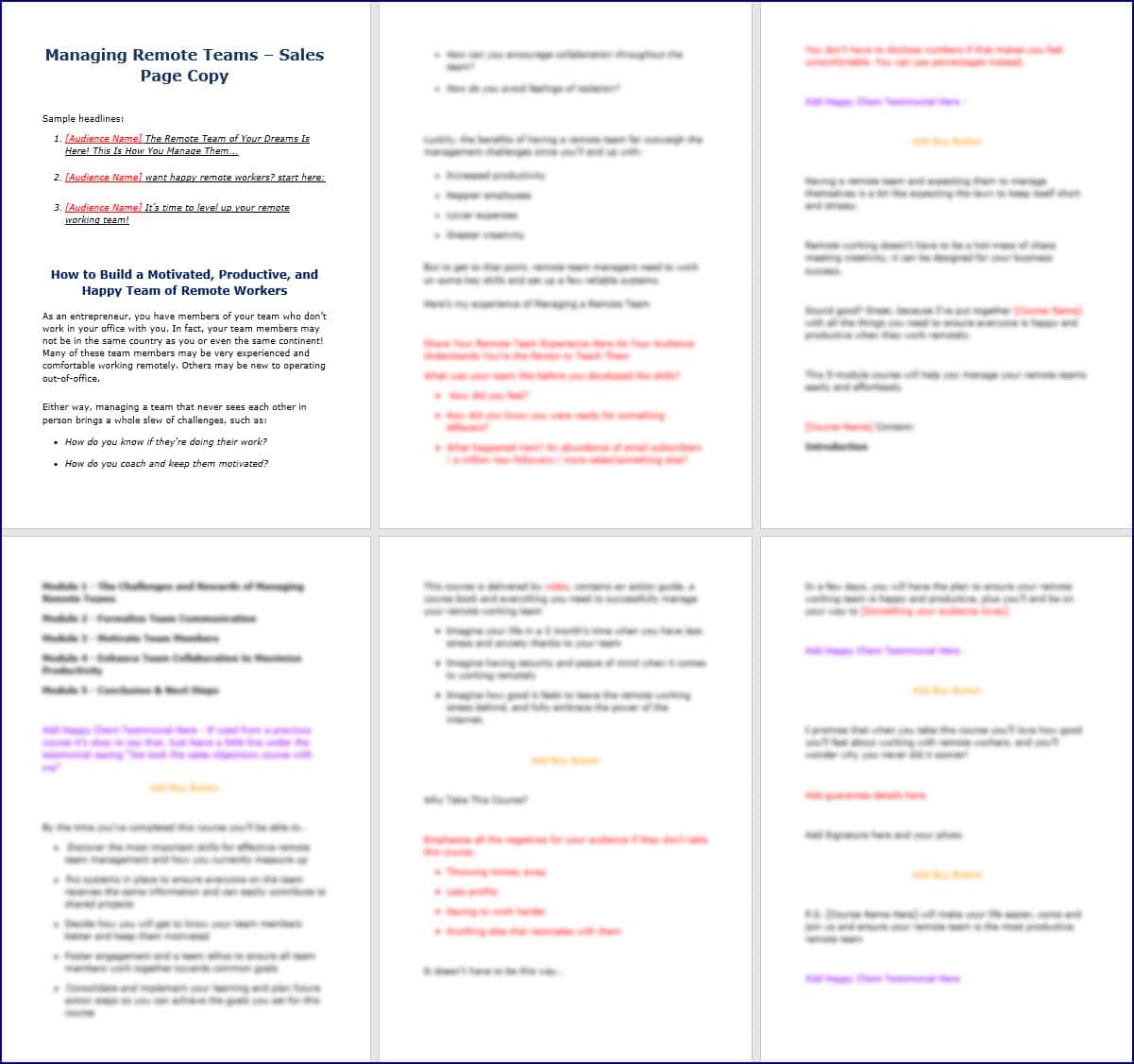 Managing Remote Teams - Bonus Sales Page Copyt