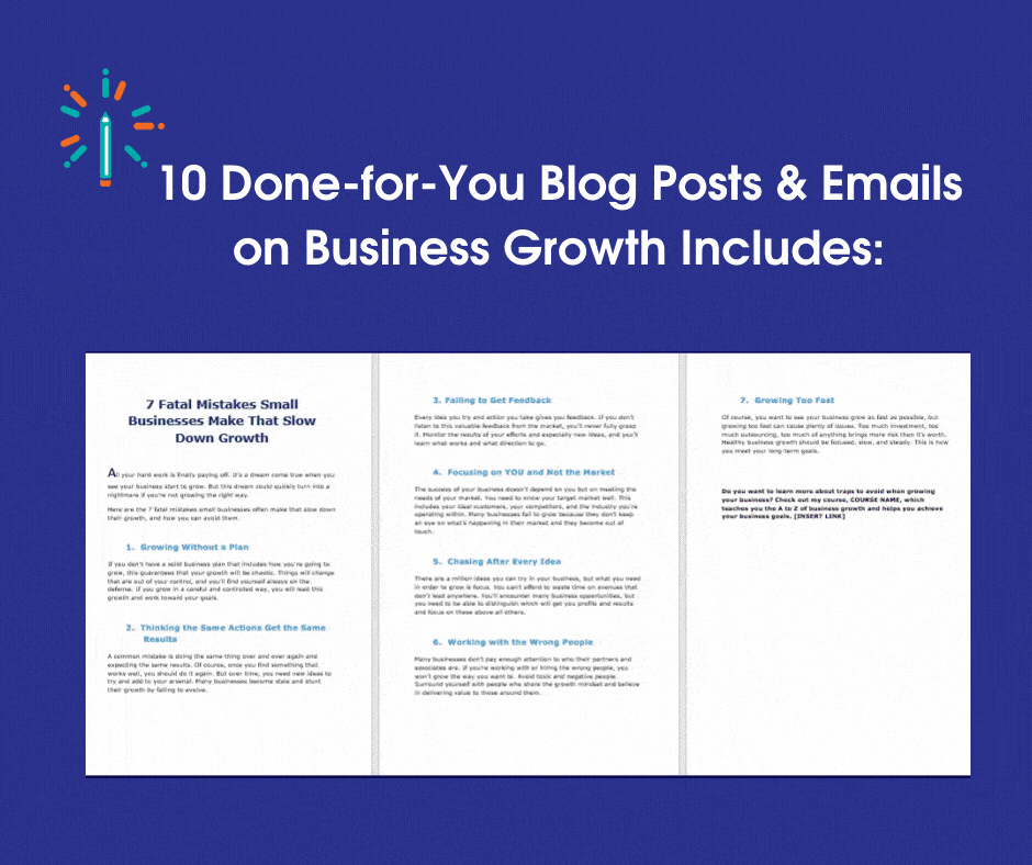 BizGrowth DFYBlogPostsEmails SalesPage