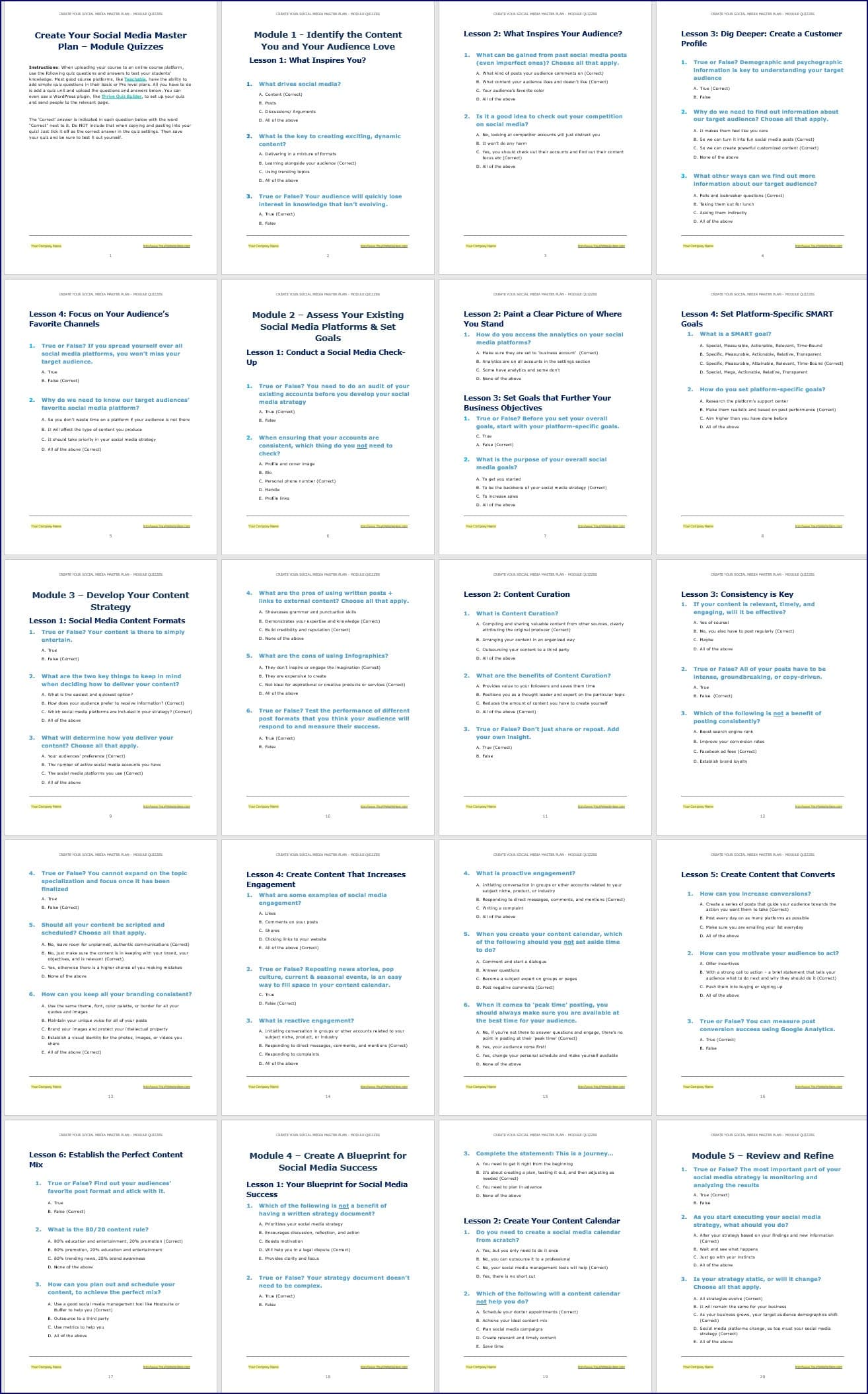 Create Your Social Media Master Plan - Module Quizzes Create Your Social Media Master Plan Module Quizzes