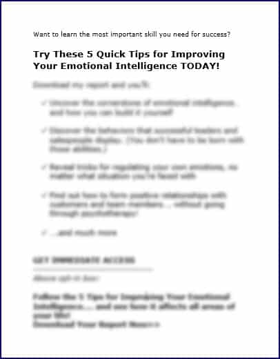 Emotional Intelligence Upgrade - OptInPageCopy Emotional Intelligence Upgrade OptInPageCopy