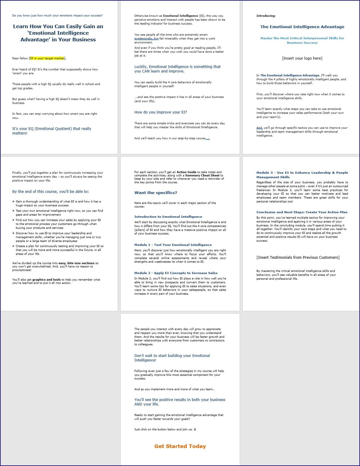 Emotional Intelligence Upgrade - SalesPageCopy Emotional Intelligence Upgrade SalesPageCopy