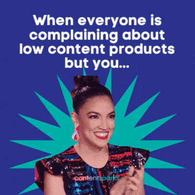When everyone is complaining about low content products but you... When everyone is complaining about low content products but you...