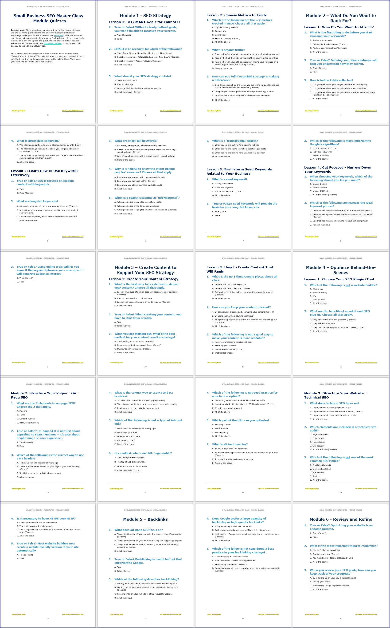 SEOMasterUpgrade ModuleQuizzes
