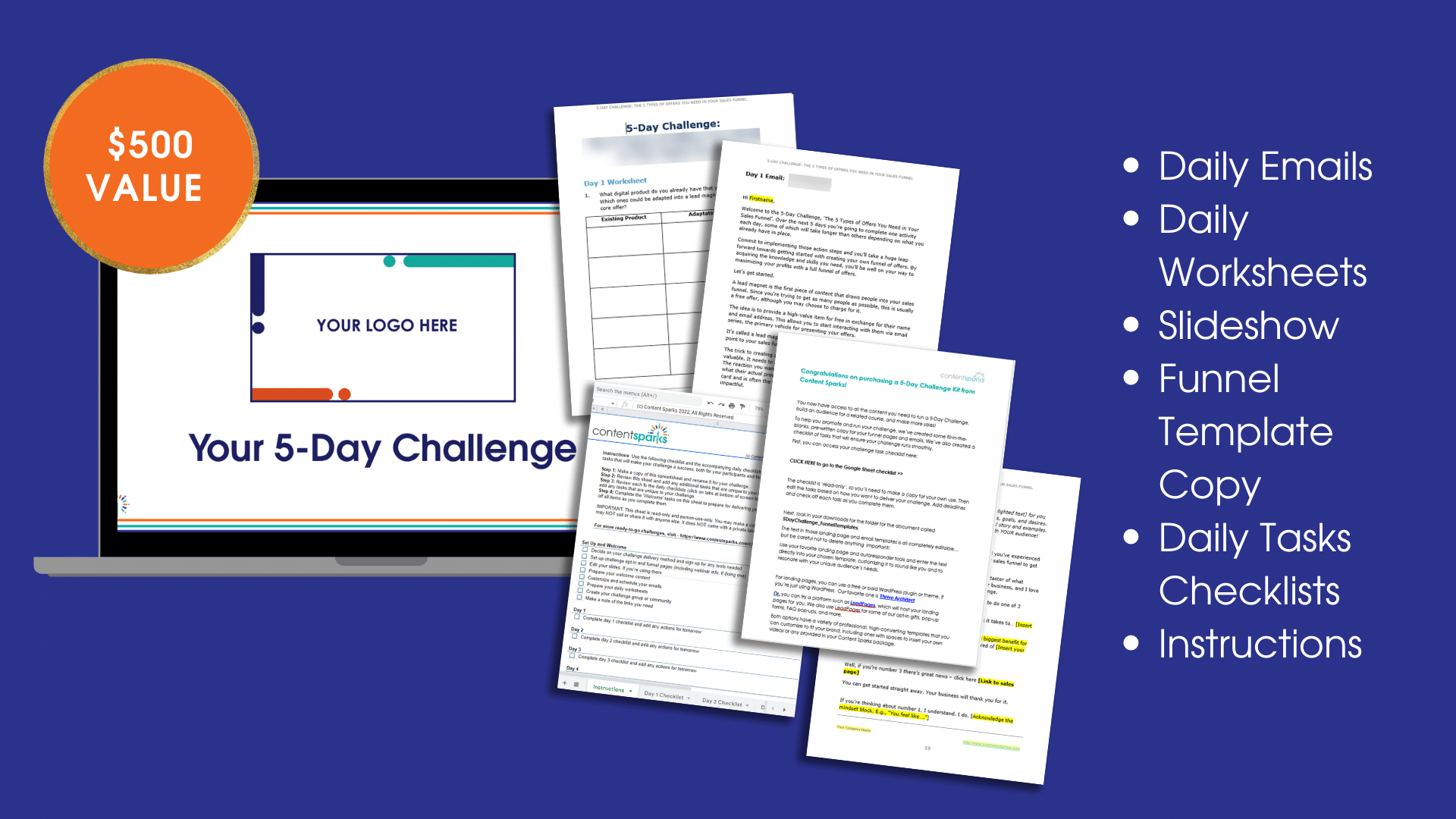 5-Day Challenge Kit Contents - for sales page_draft2 5-day challenge content kit