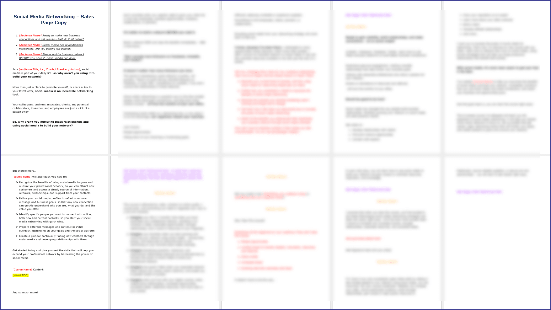 SMNetworkingUpgrade - Sales Page Copy SMNetworkingUpgrade Sales Page Copy
