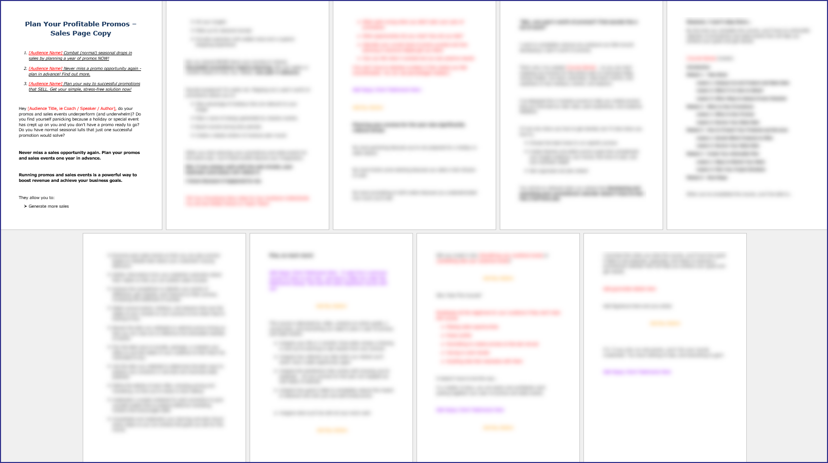 Plan Your Promos Upgrade - Sales Page Copy Plan Your Promos Upgrade Sales Page Copy 1