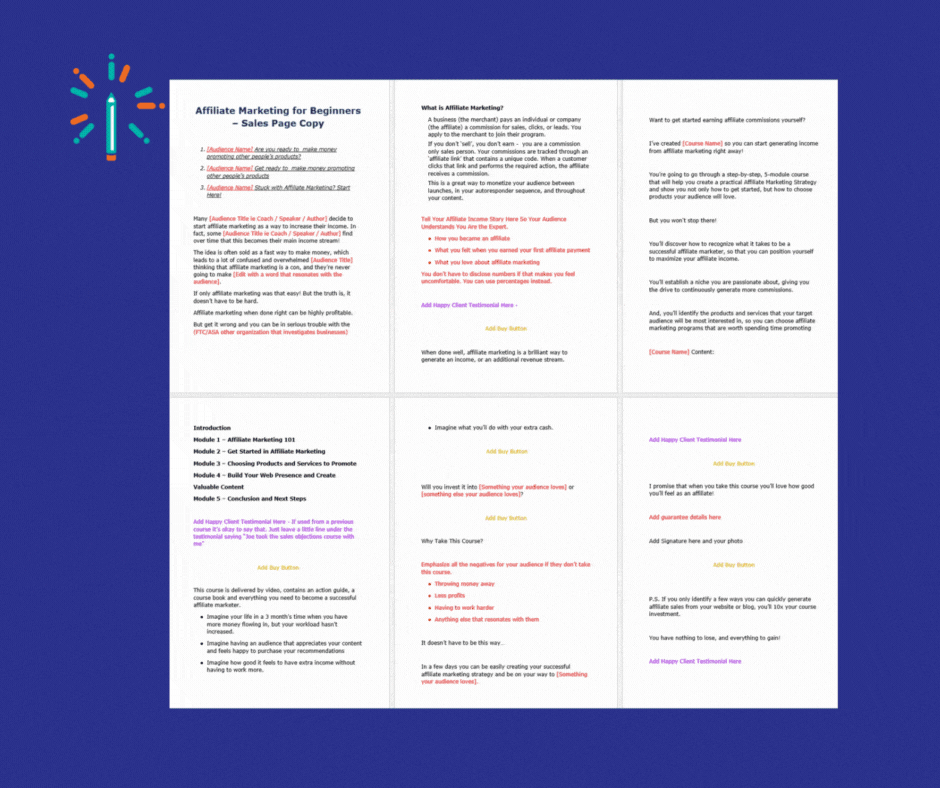Affiliate Marketing Expansion Pack - Sales Page gif Affiliate Marketing Expansion Pack Sales Page gif