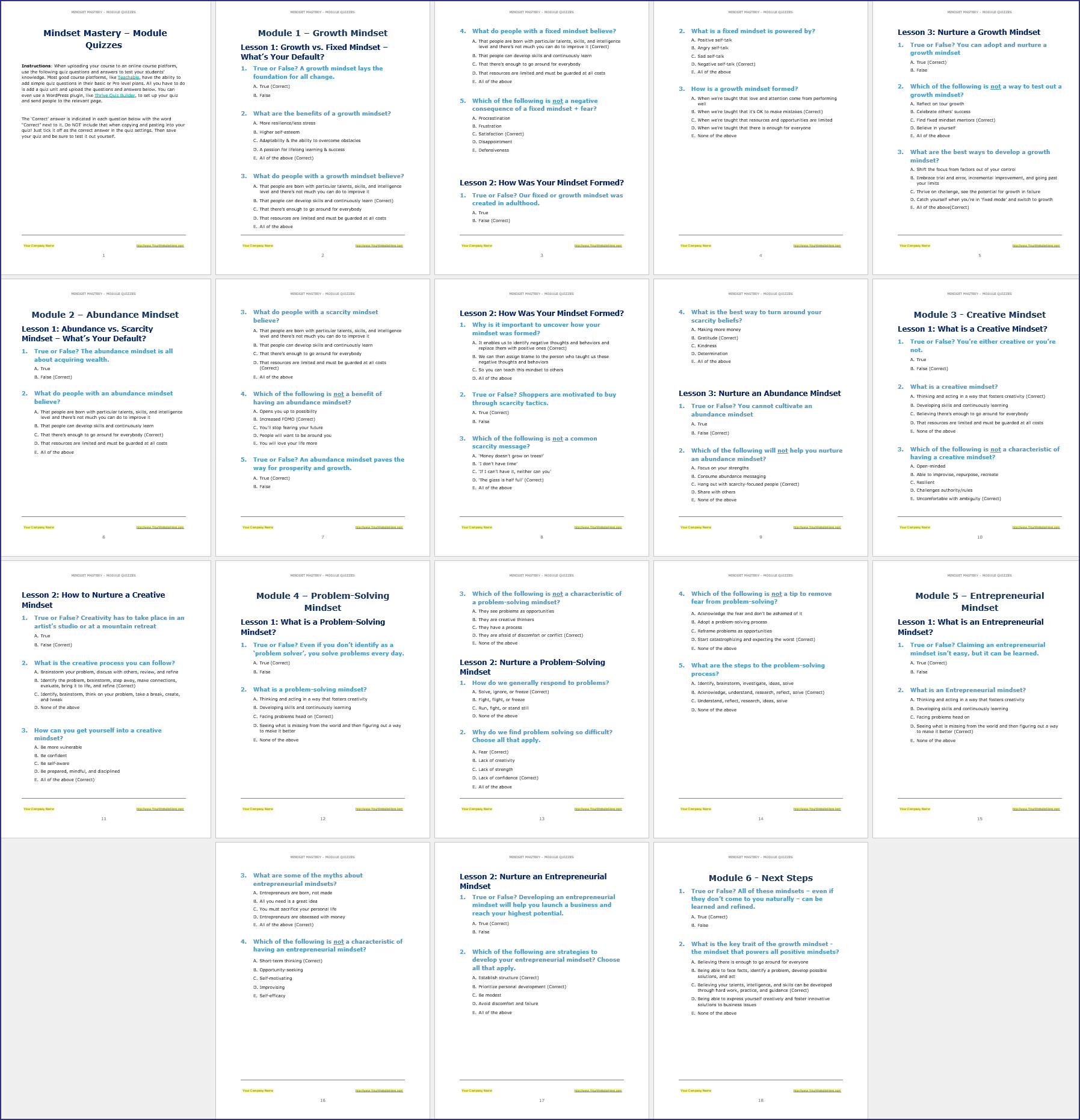 MindsetMastery Upgrade - Module Quizzes MindsetMastery Upgrade Module Quizzes