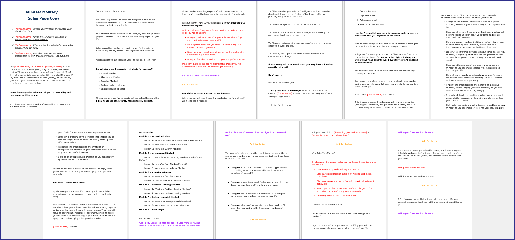 MindsetMastery Upgrade - SalesPageCopy MindsetMastery Upgrade - SalesPageCopy