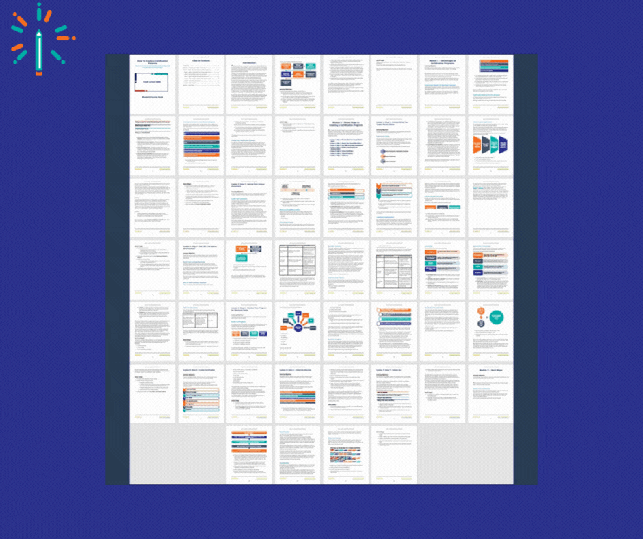 How to create a certification program - materials screenshots