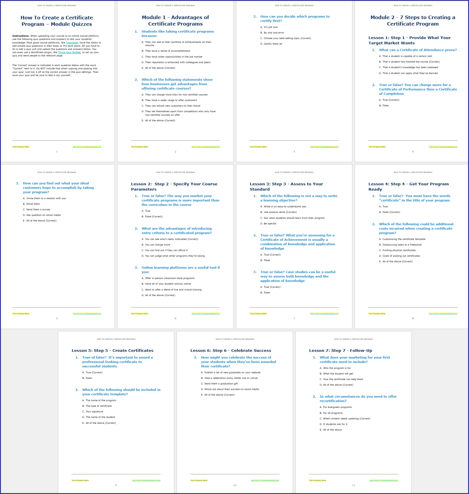CertificationUpgrade Module Quizzes 1