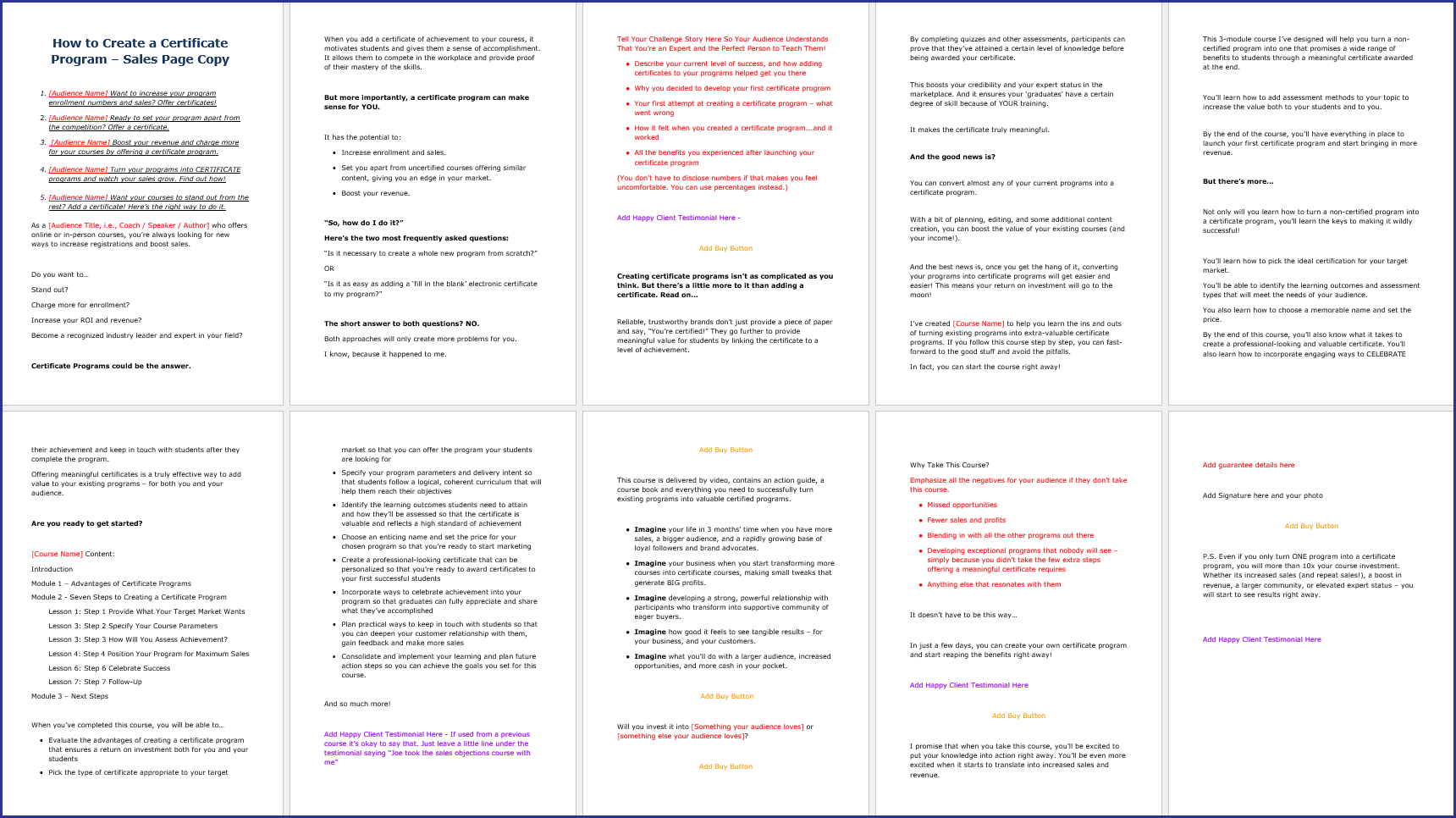 CertificationUpgrade Sales Page Copy 1