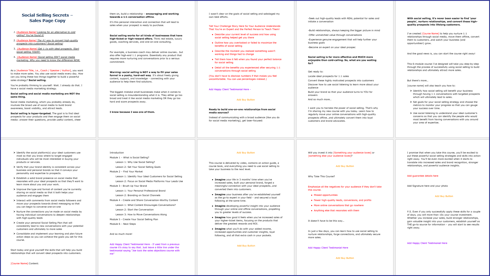 SocialSellingUpgrade_SalesPageCopy SocialSellingUpgrade SalesPageCopy