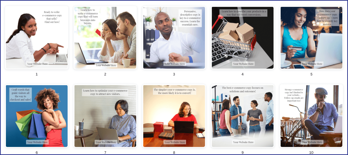 E Commerce Copywriting Essentials Ex Pack Social Media Images