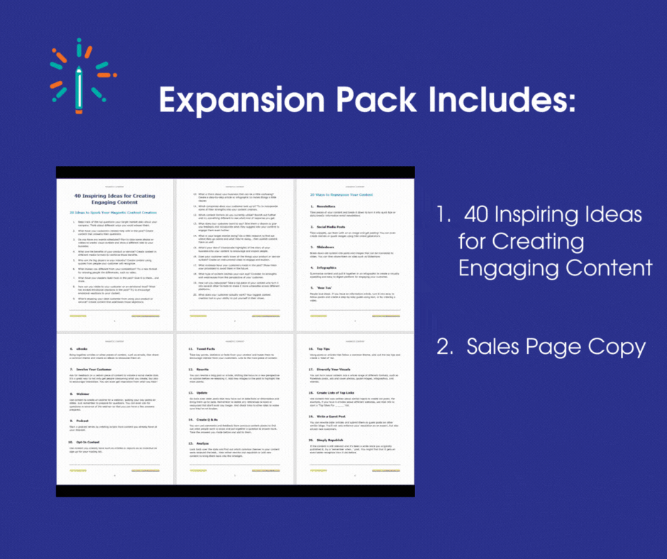 Magnetic Content Ex Pack Sales Page gif