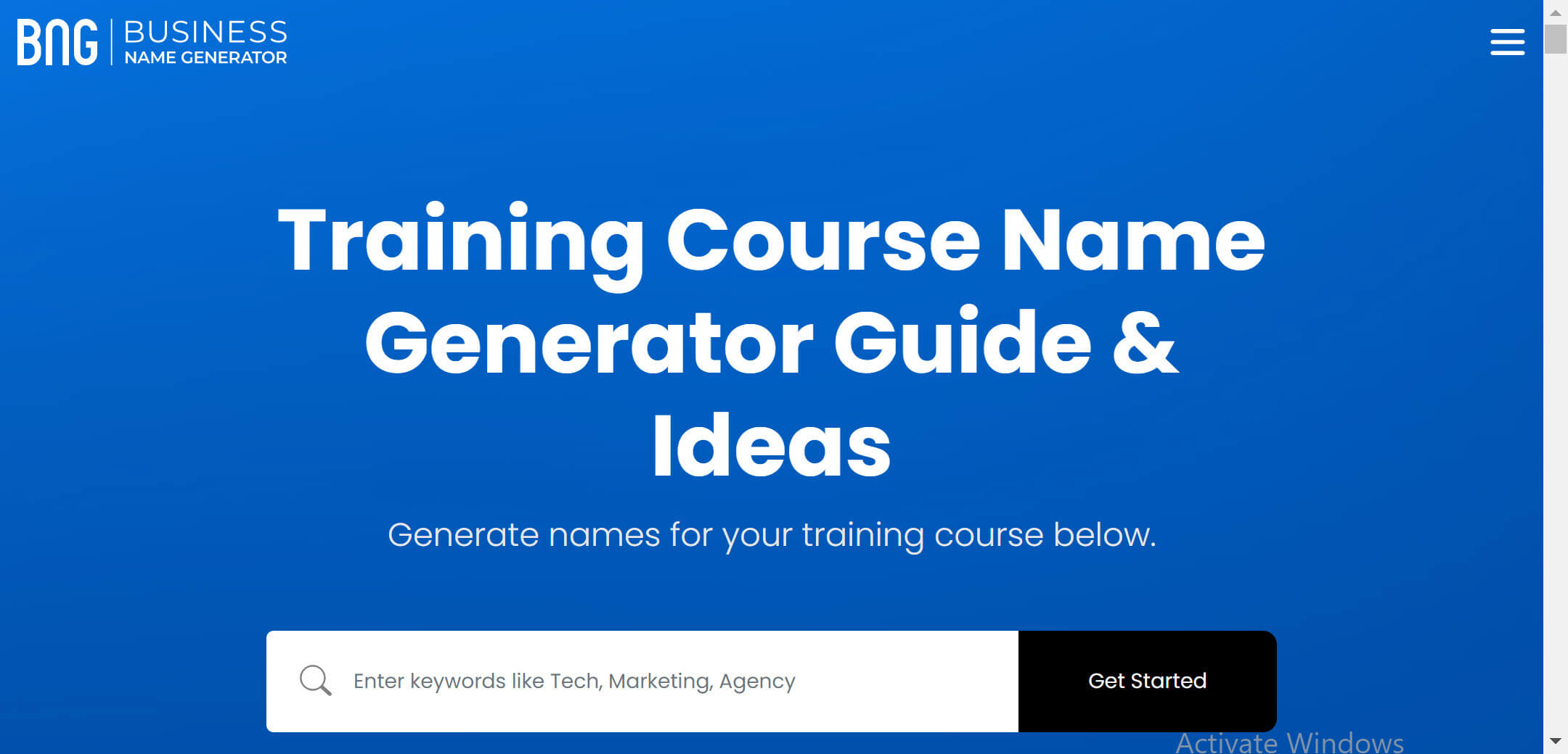 training course name generator