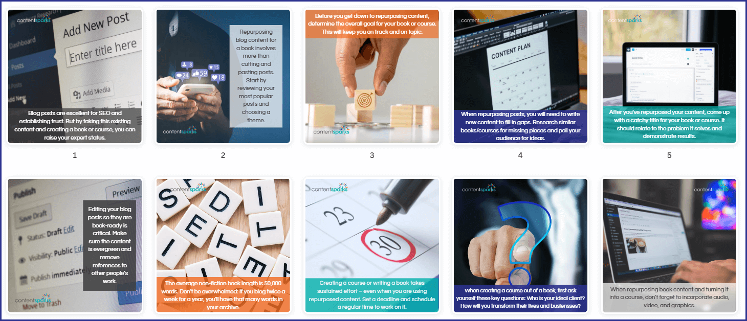 Repurpose From Blog to Book to Course - SocialImages