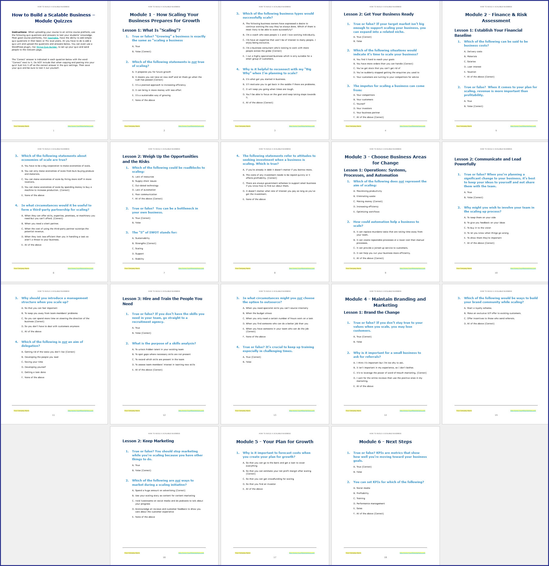 ScalableBizUpgrade ModuleQuizzes
