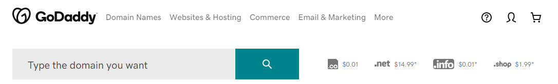 example of cta from godaddy