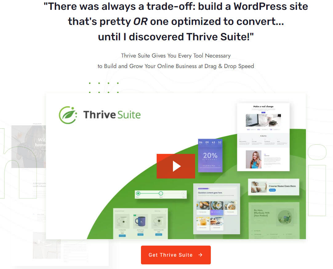 Example of call to action phrases from thrive themes