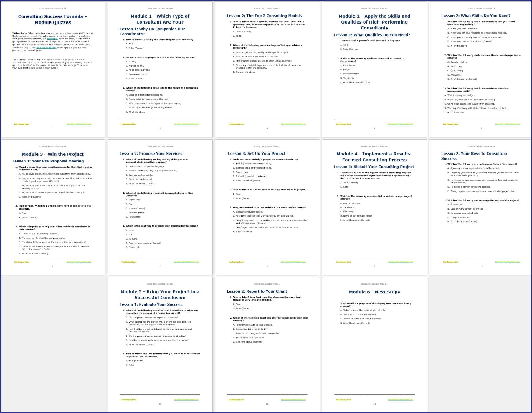 ConsultingSkillsUpgrade_ModuleQuizzes ConsultingSkillsUpgrade ModuleQuizzes