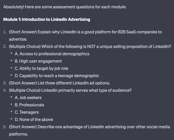 ChatGPT Prompts to Create Course Quiz Questions 2 ChatGPT Prompts to Create Course Quiz Questions 2