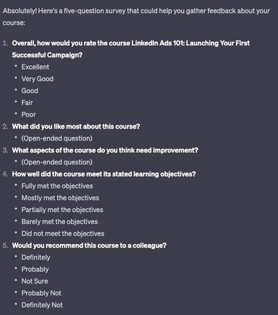 ChatGPT Prompts to Write Feedback Surveys 2 ChatGPT Prompts to Write Feedback Surveys 2