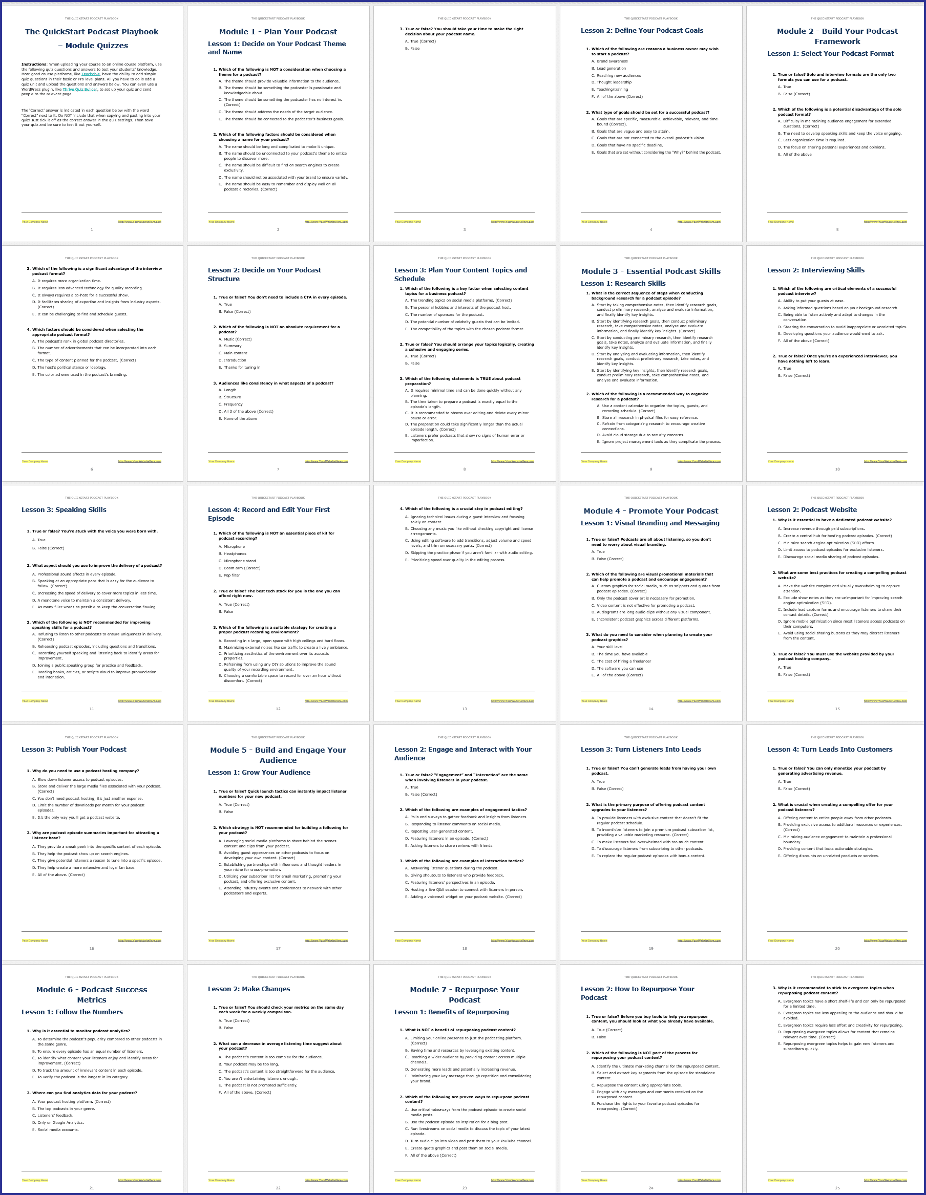 Podcasting_ModuleQuizzes Podcasting ModuleQuizzes