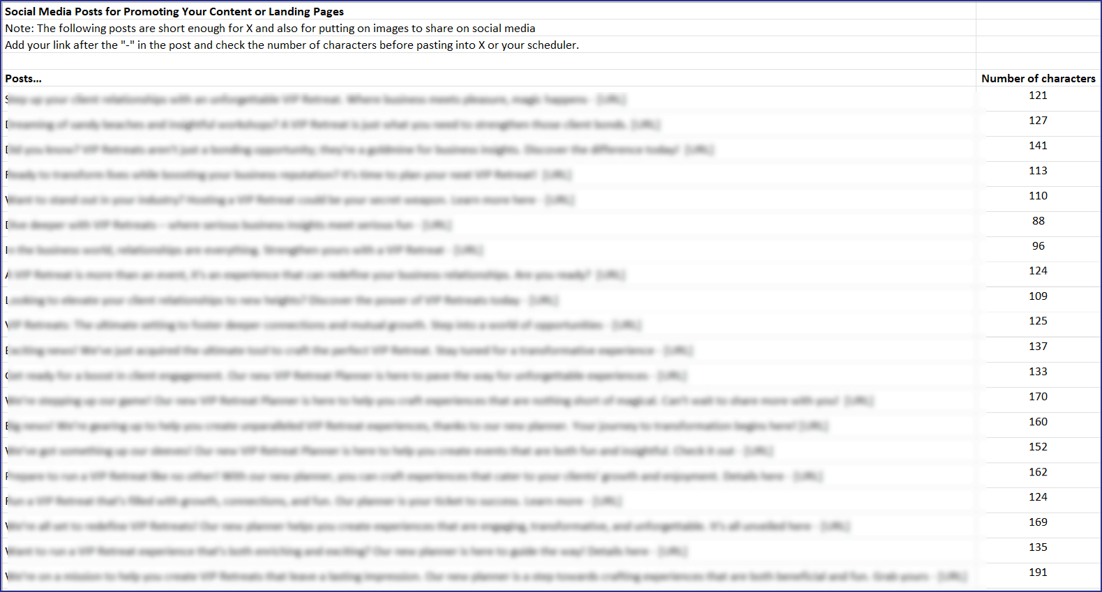 VIP Retreat PLR Planner - Social Media Posts VIP Retreat PLR Planner - Social Media Posts