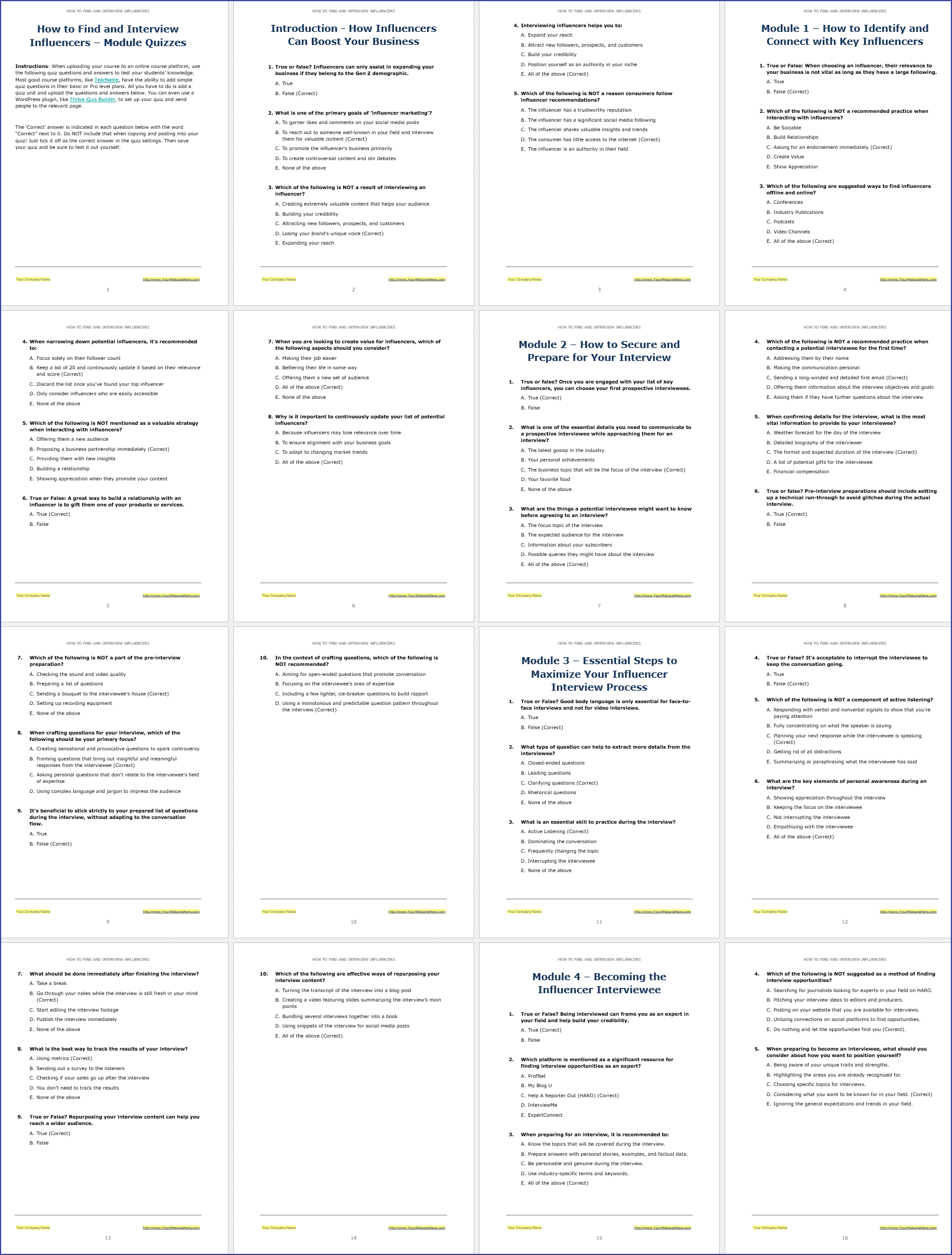 InterviewInfluencer_ModuleQuizzes InterviewInfluencer ModuleQuizzes